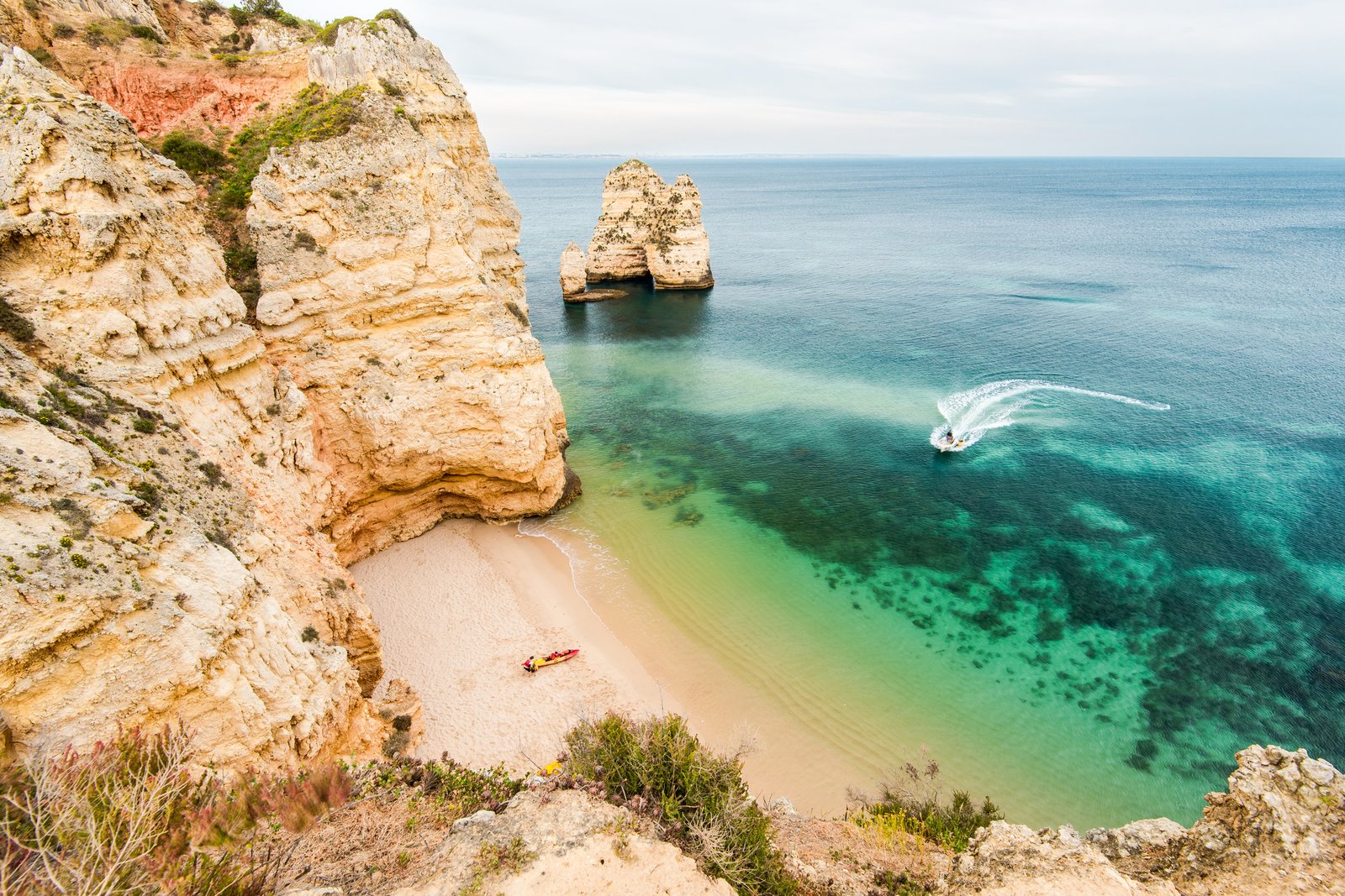 Secret beach on ALgarve coast in Portugal